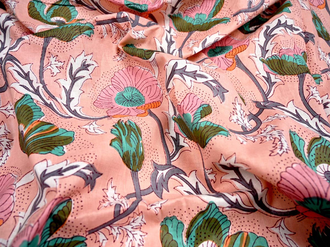 hand block printed fabric