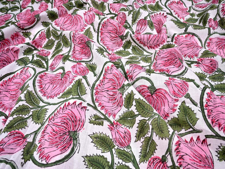 Botanical trellis pattern fabric