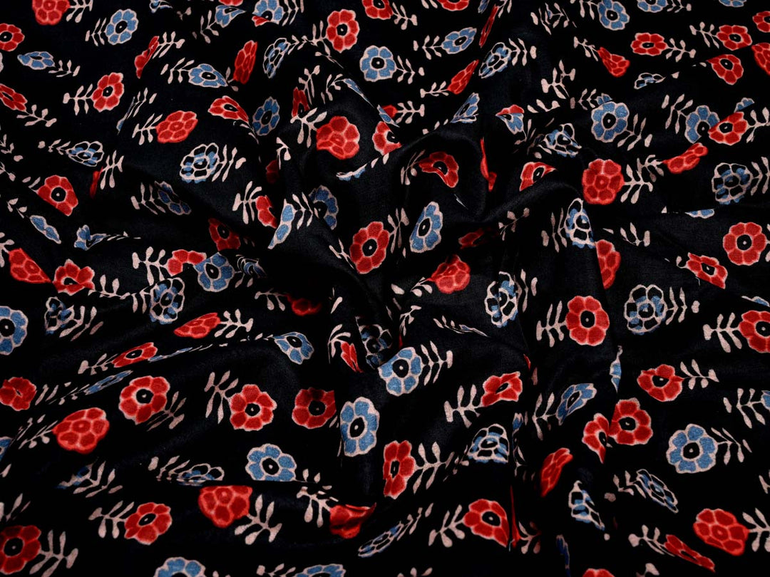 floral blue red printed pattern