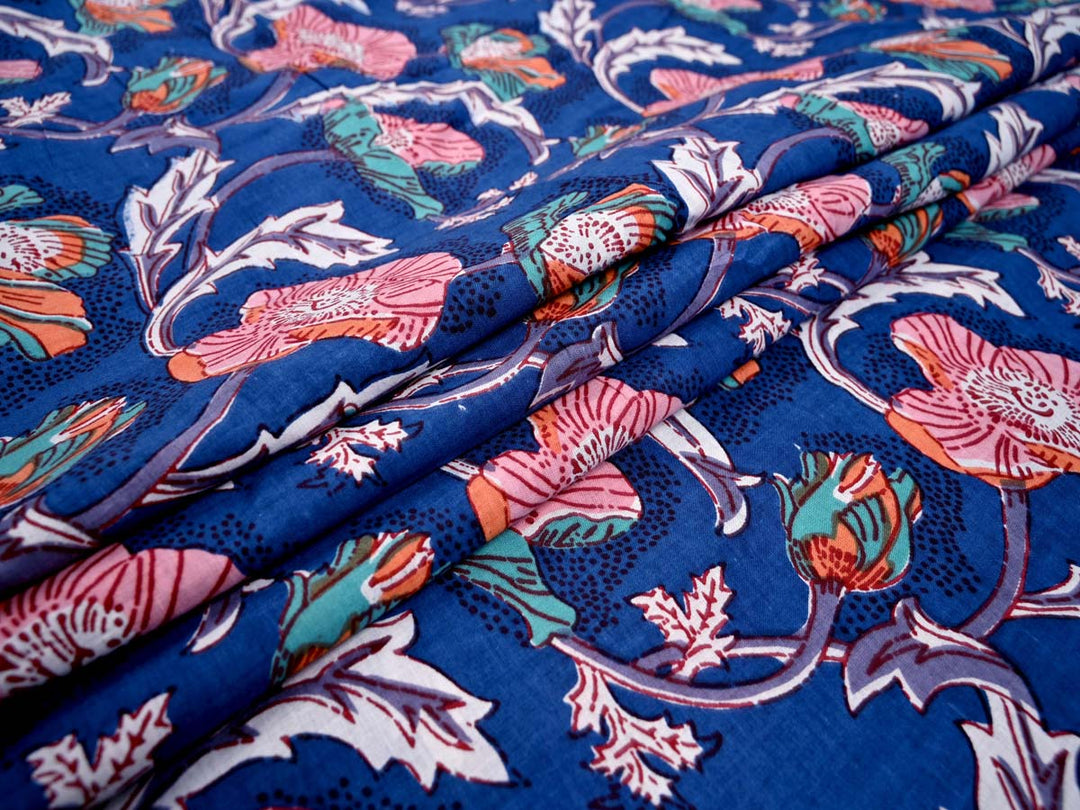 tropical flowers cotton fabric