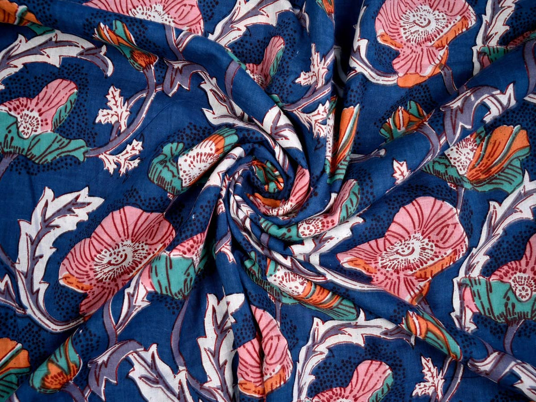 midnight blooms lightweight cotton