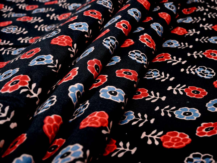red floral print fabric