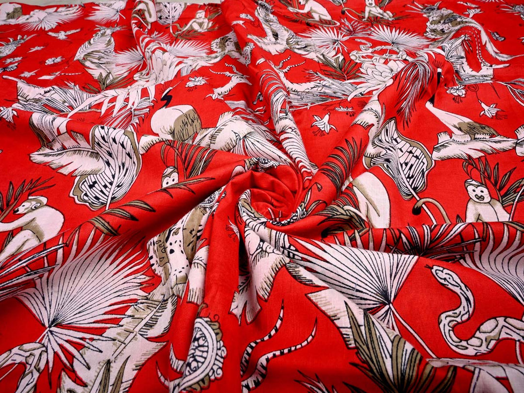 red cotton clothing material