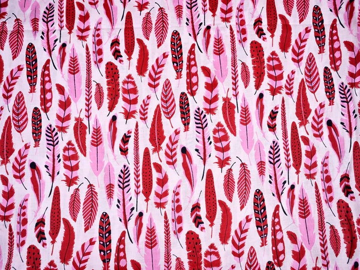 Playful Feathers Print Cotton Fabric for Chic Decor