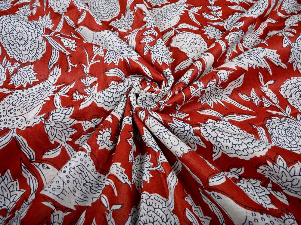 cotton red drapery fabric 