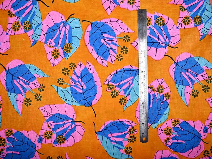 orange cotton fabric for sewing