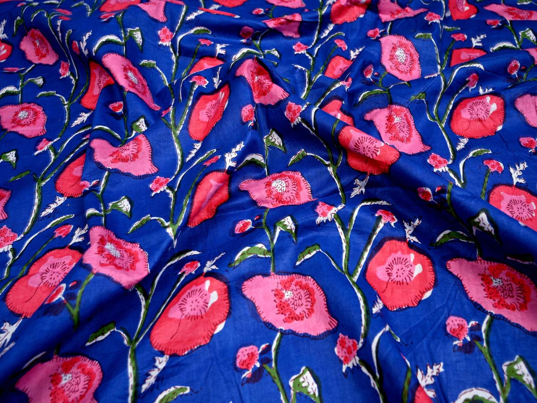 blue floral fabric for upholstery