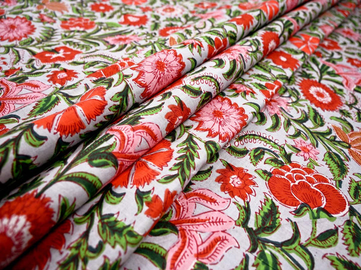 floral red printed cotton trends