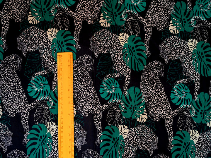 Leopard pattern cotton fabric for sewing projects - Indian animal print fabric close up texture