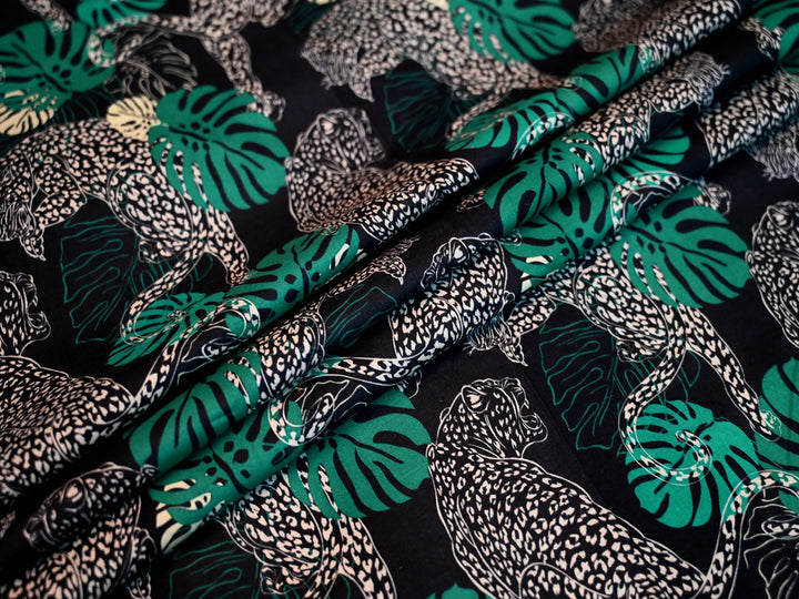Leopard Print Fabric by the Yard | Animal Design Indian Cloth for Sewing