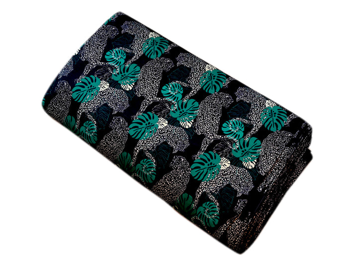 Leopard print Indian cloth for DIY projects - Animal design Indian leopard print fabric