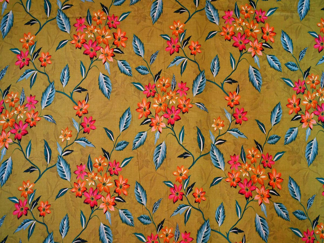 leaves fabric cotton