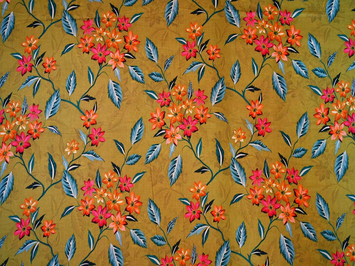 leaves fabric cotton