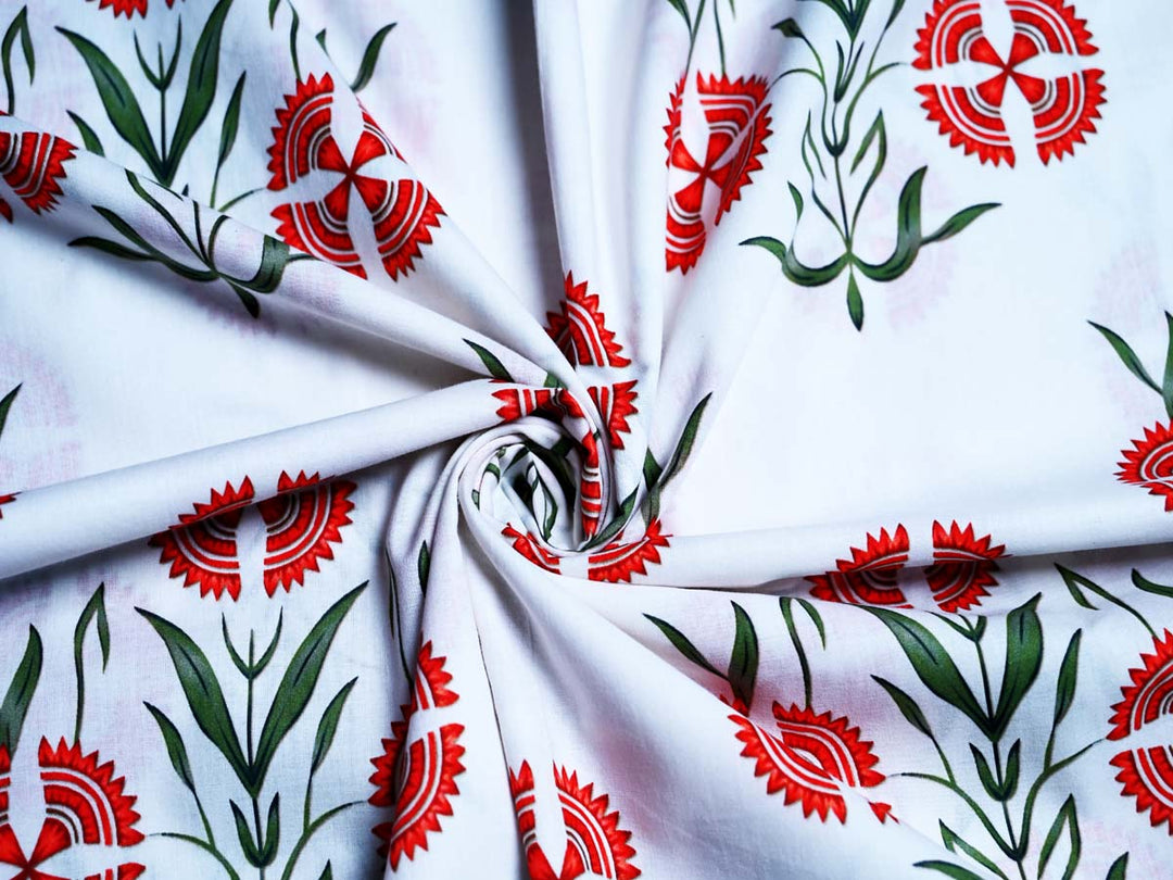 red flowers fabric 