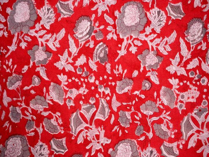 grey flower pattern design cotton fabric