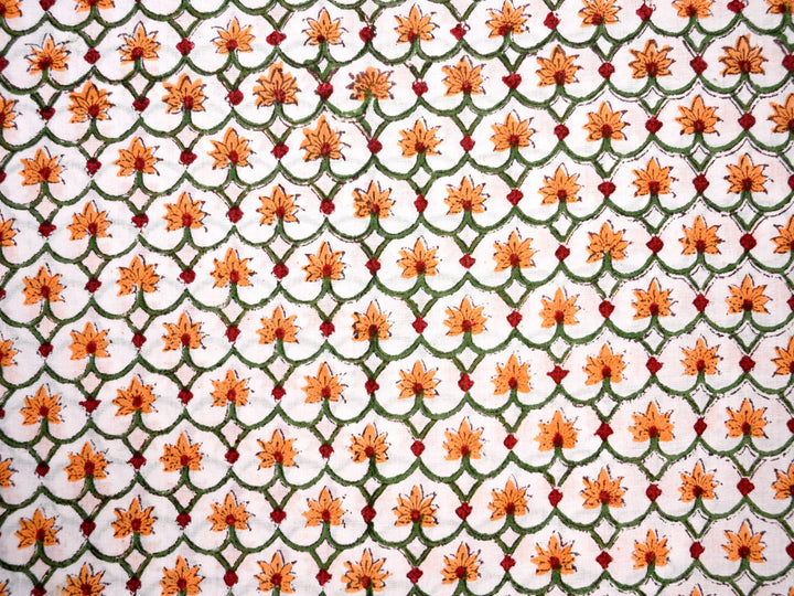 hand block printed cotton fabric textile