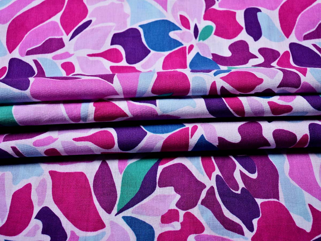 Cotton abstract print fabric