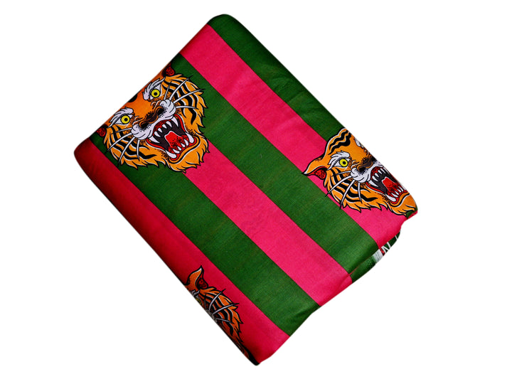 Angry Wild Tiger ~ Cotton Stripe Fabric By The Yard