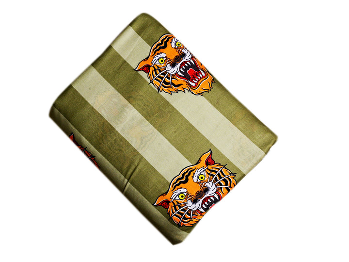 Angry Wild Tiger ~ Cotton Stripe Fabric By The Yard