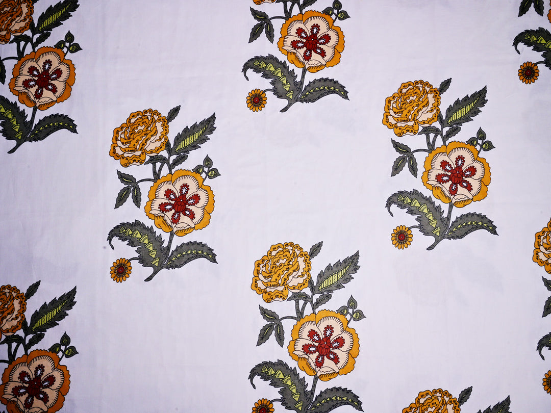 floral hand block print fabric 