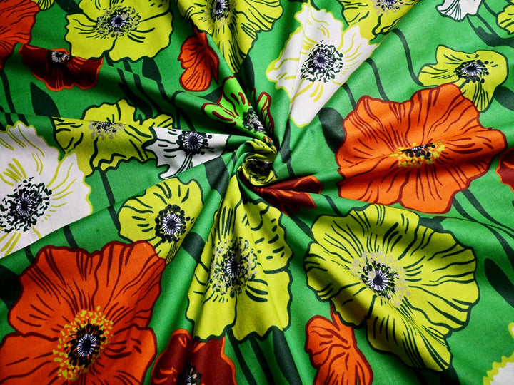 Floral Fabric Green