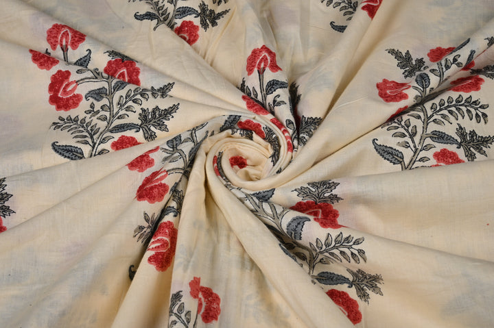 Creamy Base With Indian Cotton Fabric