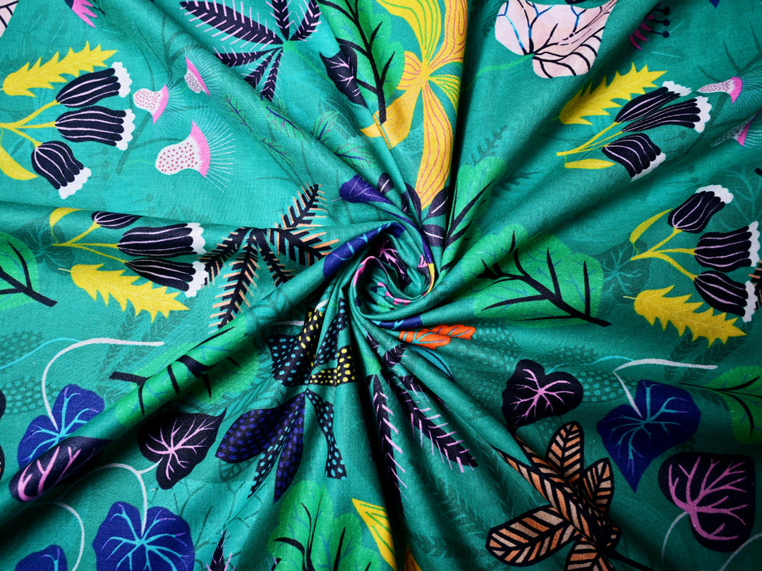 upholstery palm leaves fabric