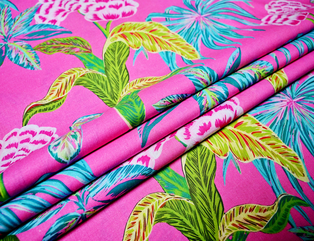 Tropical Print PJ Set for Women – Floral Matching Cotton Pajamas