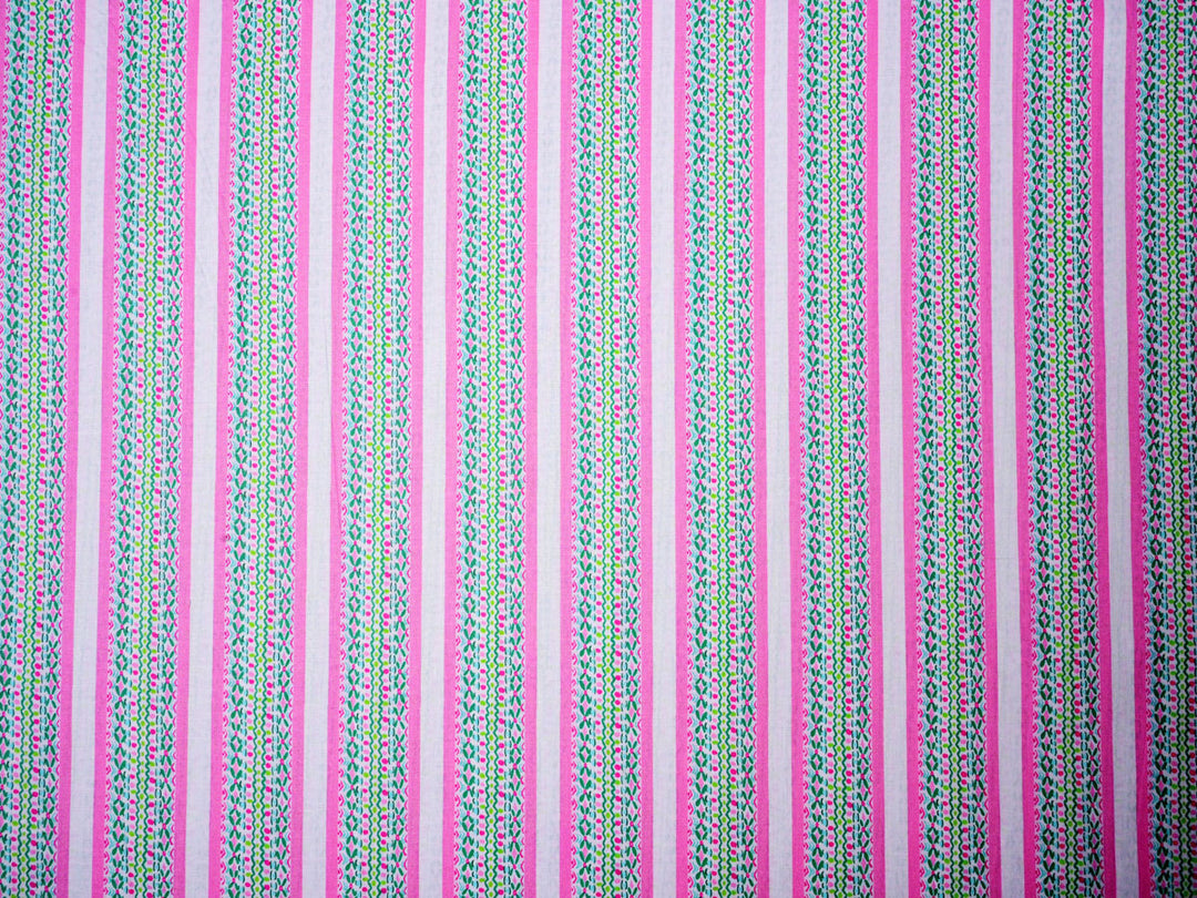 Artistic Border ~ Cotton Stripe Fabric By The Yard