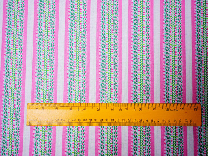 Artistic Border ~ Cotton Stripe Fabric By The Yard