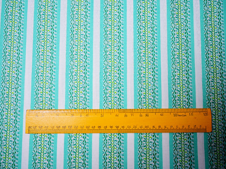 Artistic Border ~ Cotton Stripe Fabric By The Yard