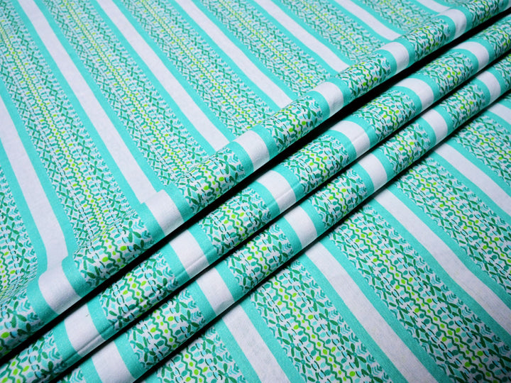 Artistic Border ~ Cotton Stripe Fabric By The Yard