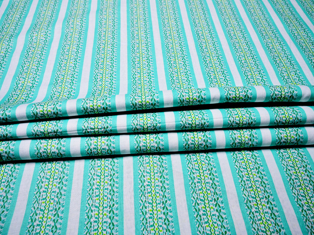 Artistic Border ~ Cotton Stripe Fabric By The Yard