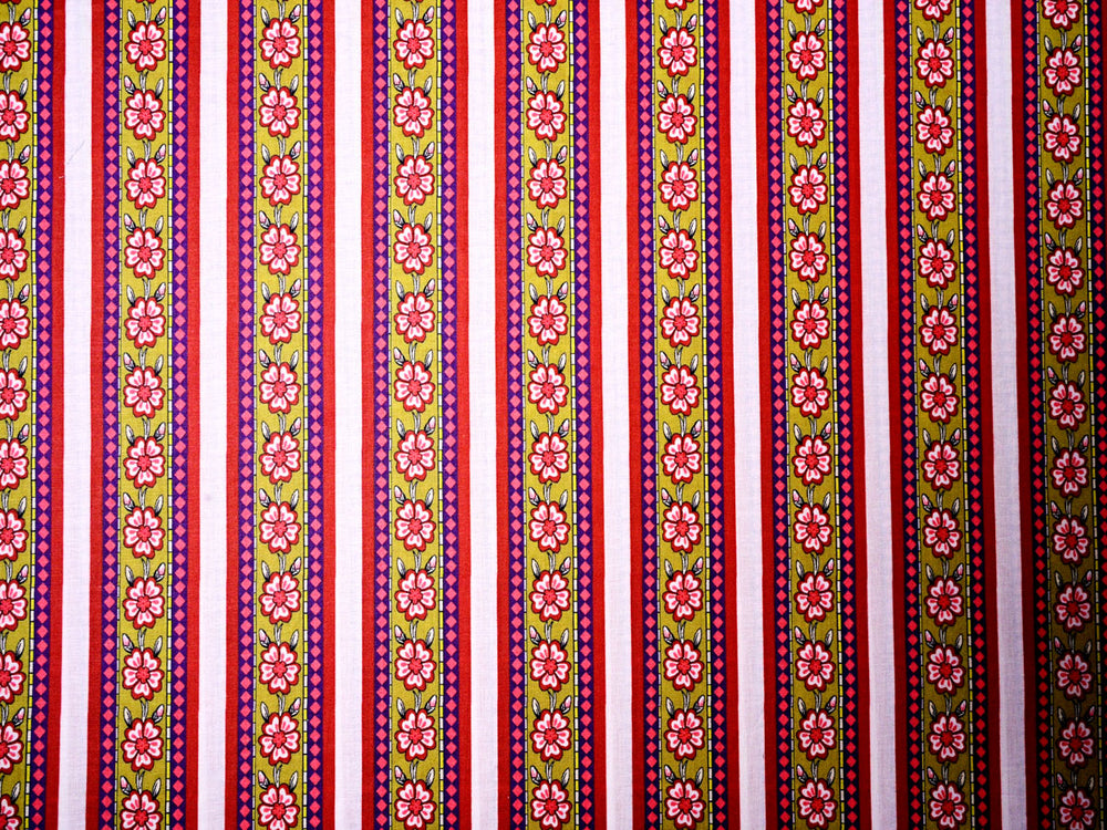 indian border printed cotton upholstery fabric by the yard - stripe hand block cotton fabric