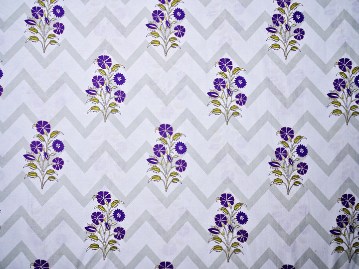 Floral Buta ~ Fabric With Cotton Zig Zag Lining Style