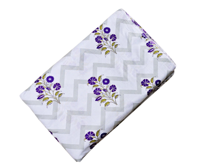 Floral Buta ~ Fabric With Cotton Zig Zag Lining Style