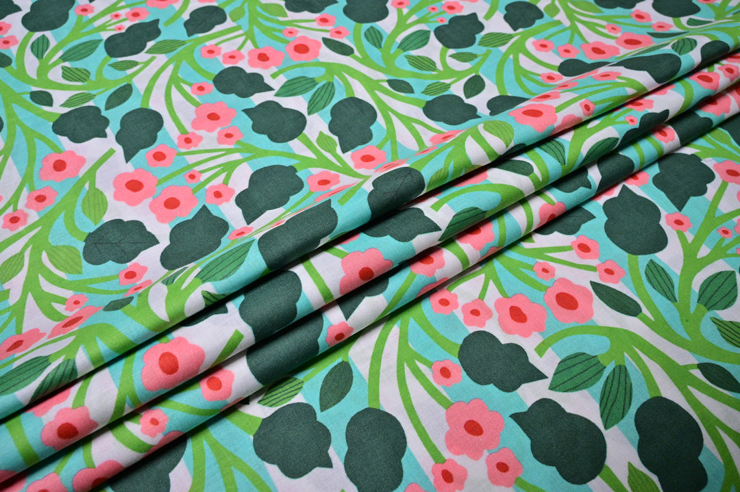 fabric with flowers pattern