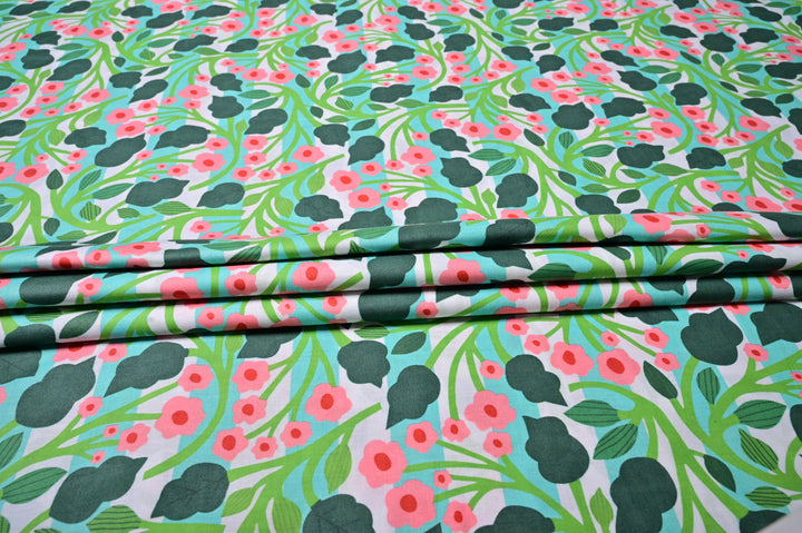 Vintage Floral Cotton Fabric