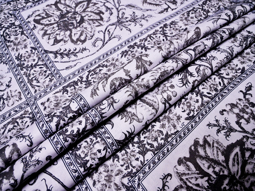 Indian Kalamkari Border Printed Fabric Cotton