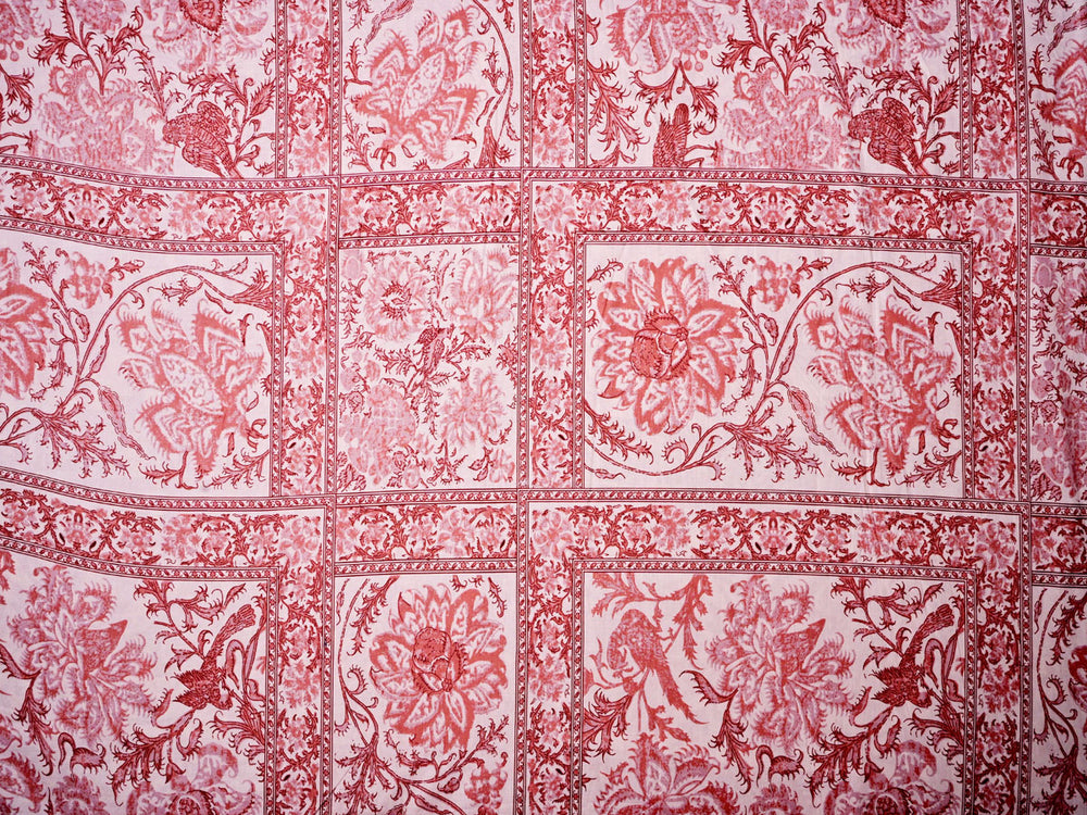 indian kalamkari block print cotton fabric by the yard - traditional kalamkari printed cotton cloth