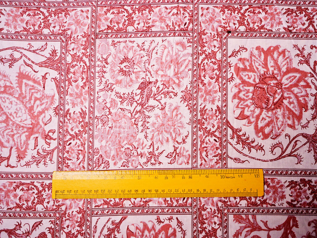 Indian Kalamkari Border Printed Fabric Cotton