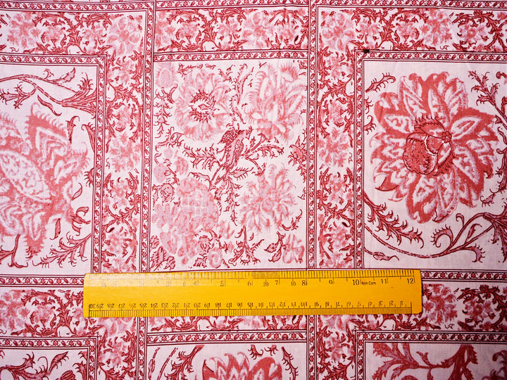 Indian Kalamkari Border Printed Fabric Cotton