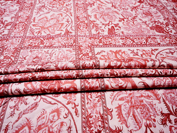 Indian Kalamkari Border Printed Fabric Cotton