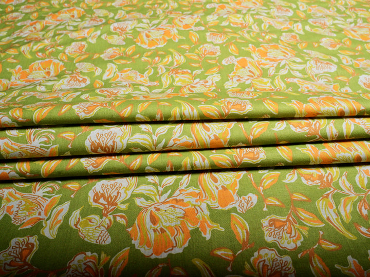 Vintage floral cotton fabric
