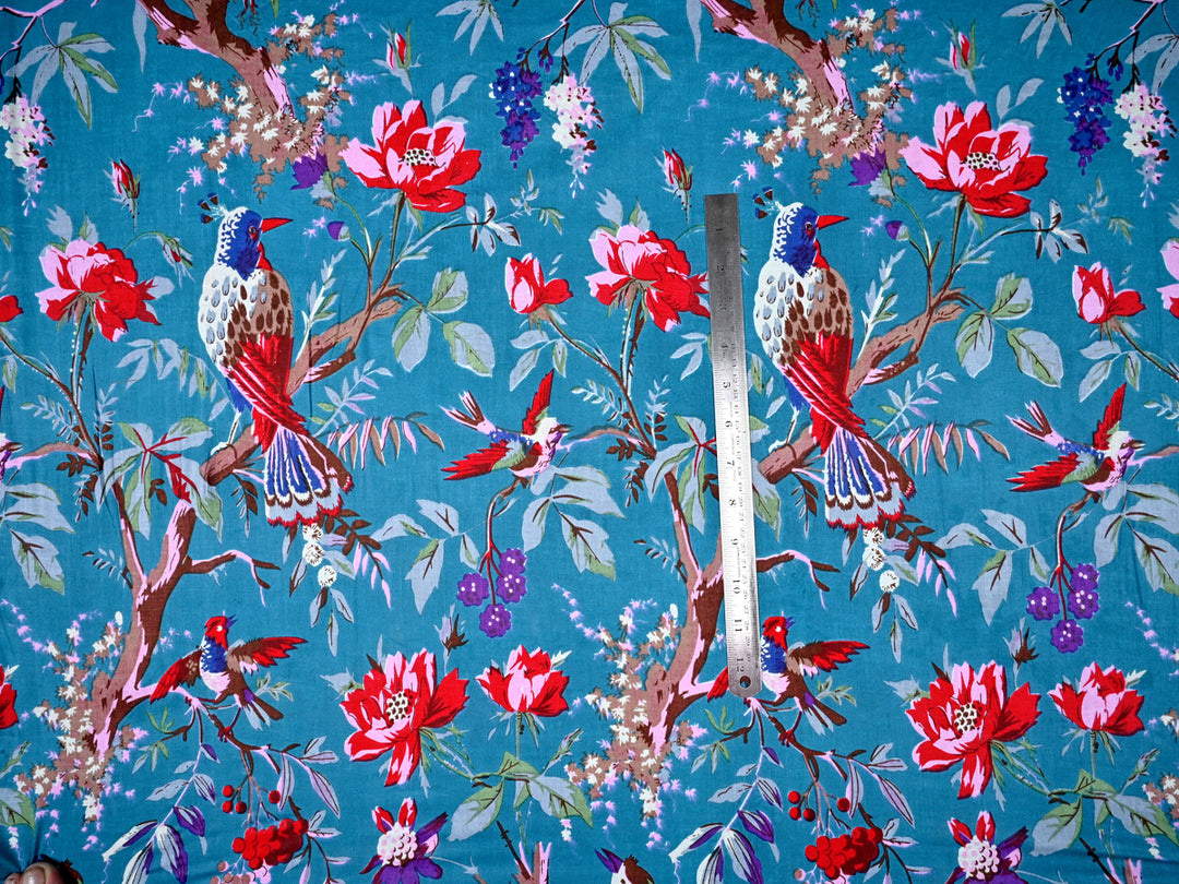 indian sparrow cotton printed fabric