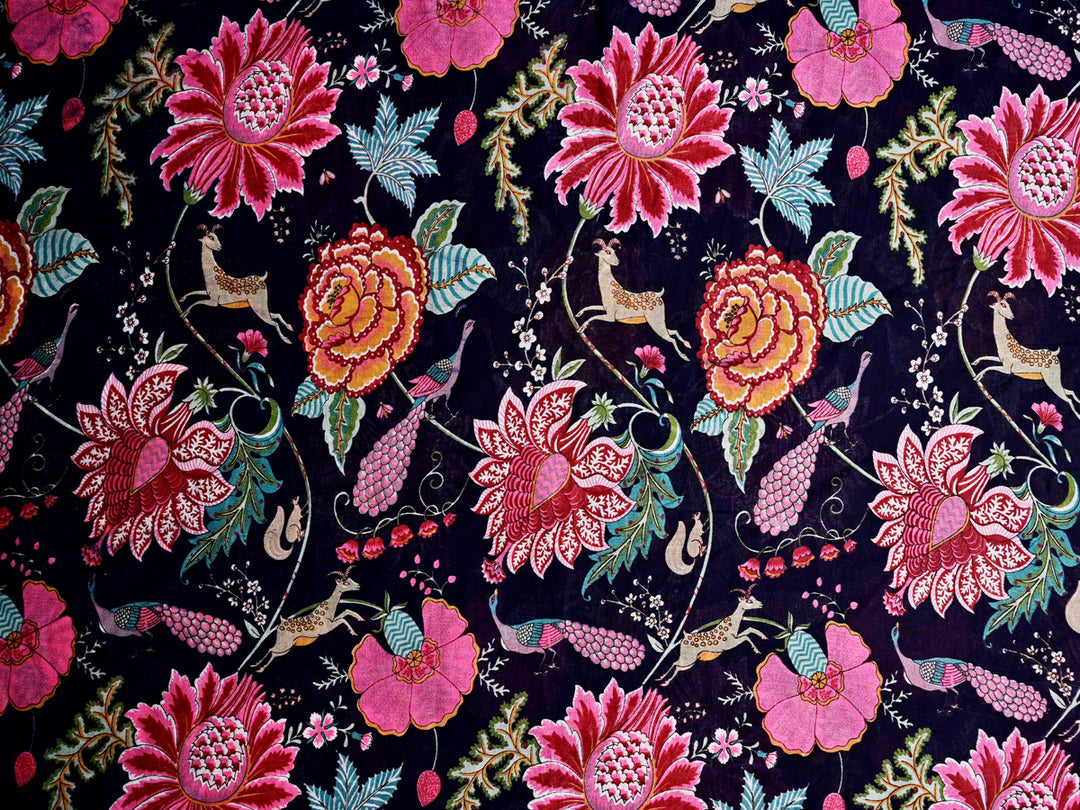 Tropical flower cotton fabric
