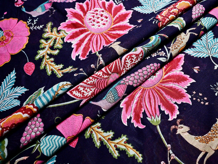 Tropical print fabric for dresses
