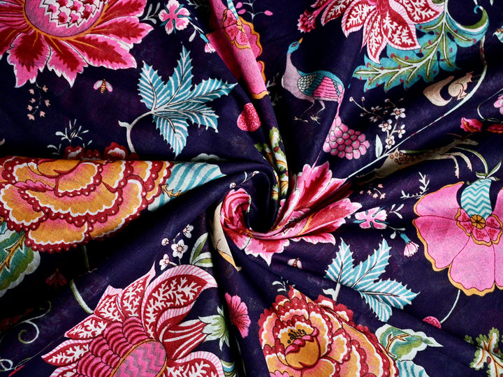 Floral cotton fabric by the yard
