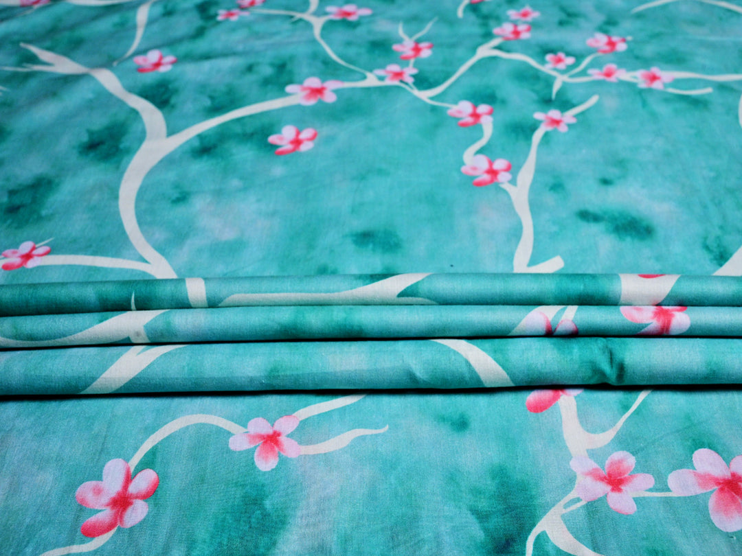 Cotton fabric with floral print
