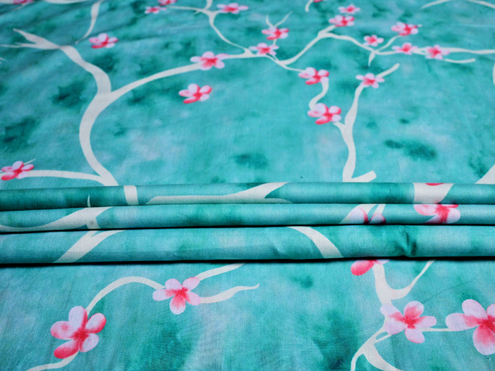 Cotton fabric with floral print
